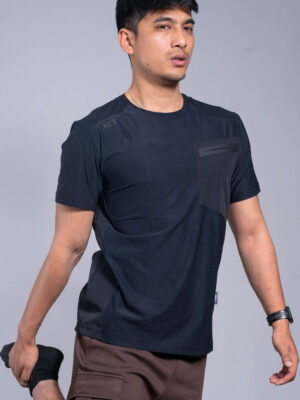 White Regular Fit Round Neck Sports T-shirt - Black, M