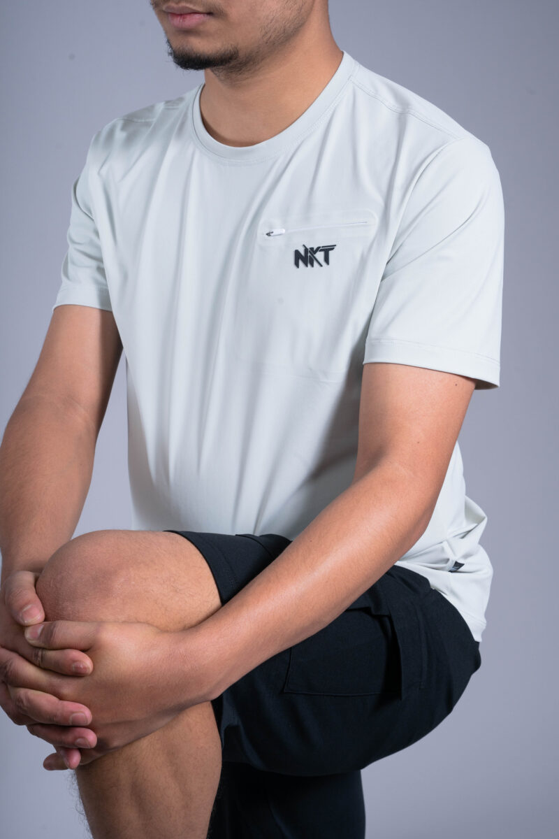 White Sporty Regular Fit Round Neck T-shirt - Image 5