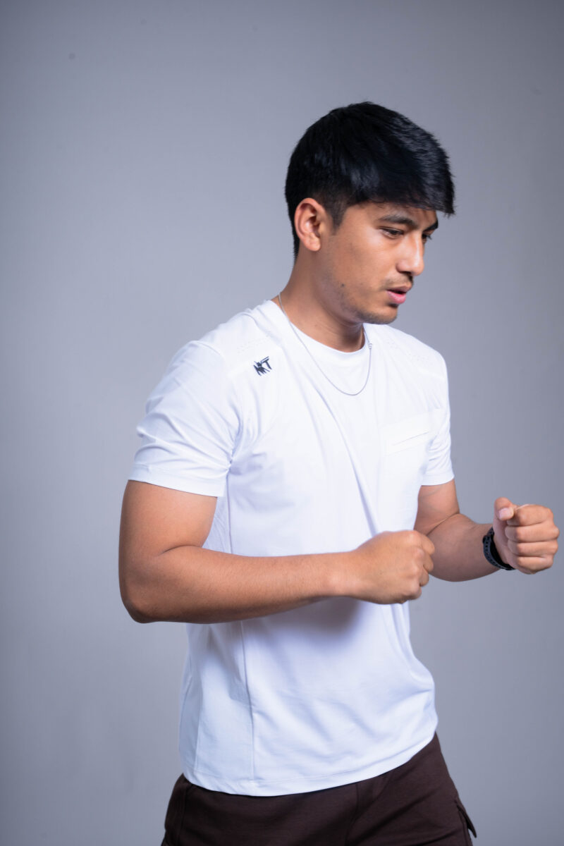 White Regular Fit Round Neck Sports T-shirt - Image 3
