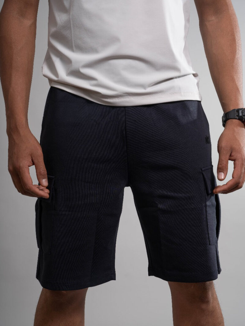 Cargo Navy Shorts with side flap pockets - Image 7
