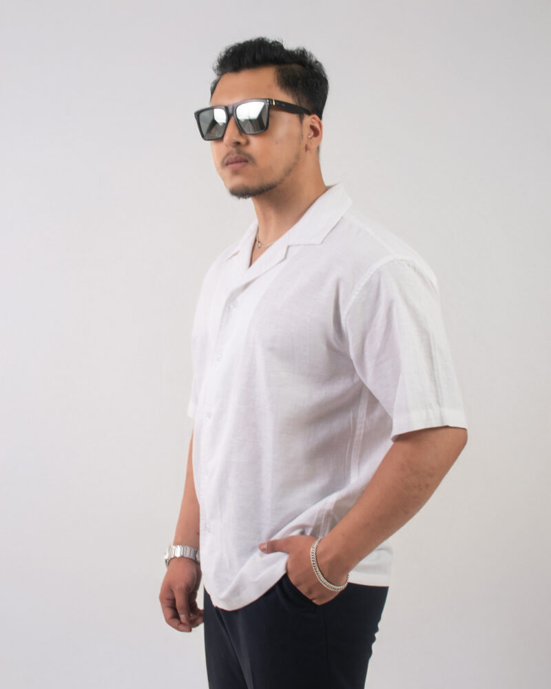 White Short-sleeve shirt summer shirt - Image 4