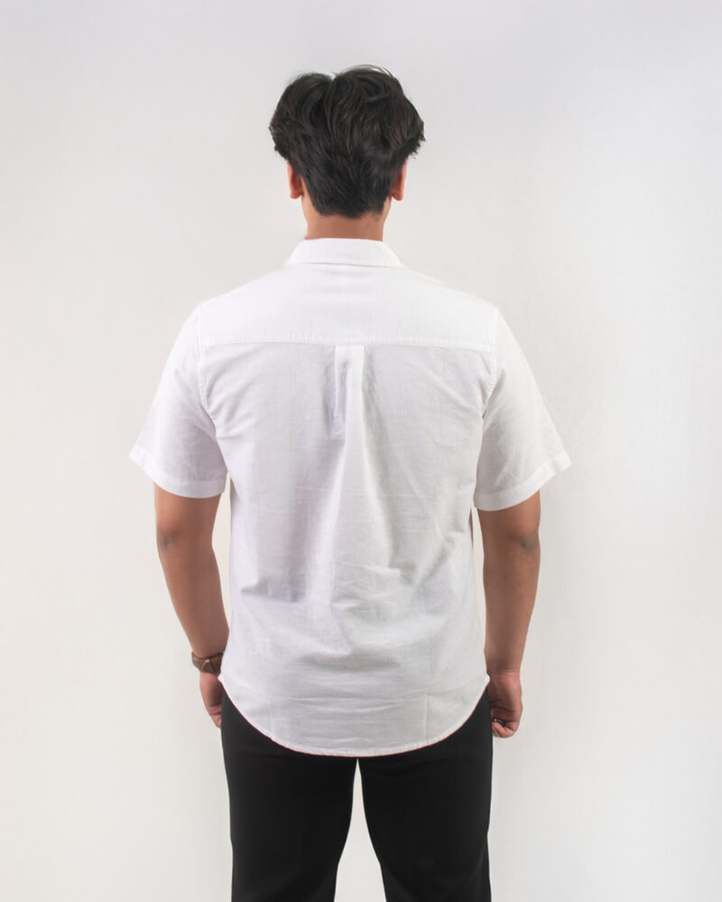Casual short-sleeved white shirt - Image 2