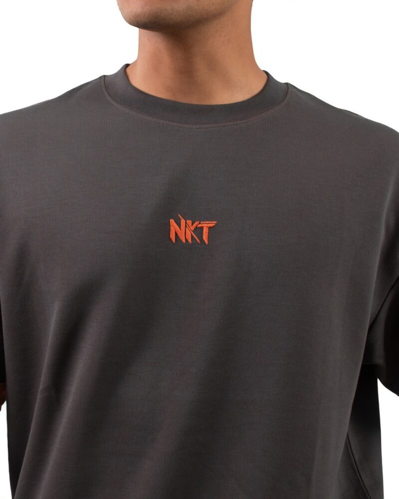 Grey Round Neck T-Shirt - Image 2