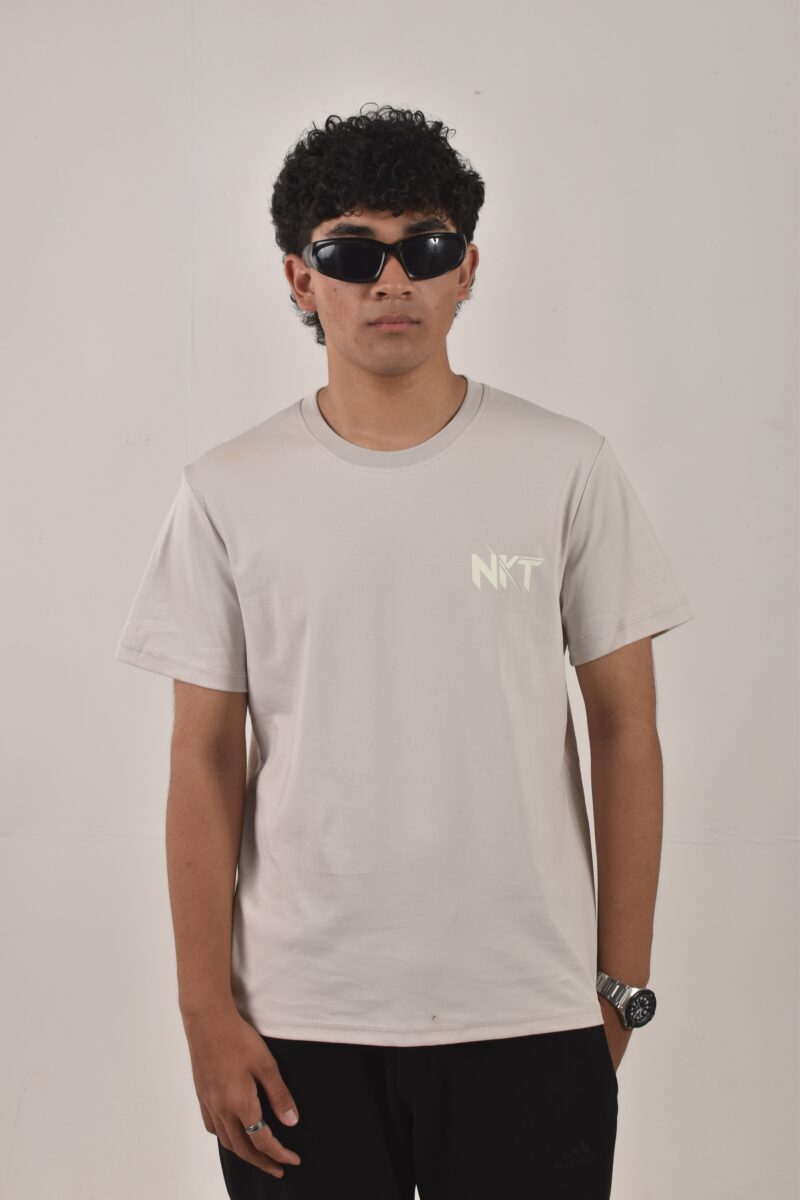 Light Grey Glow in the dark T-Shirt Chest Logo - Image 3