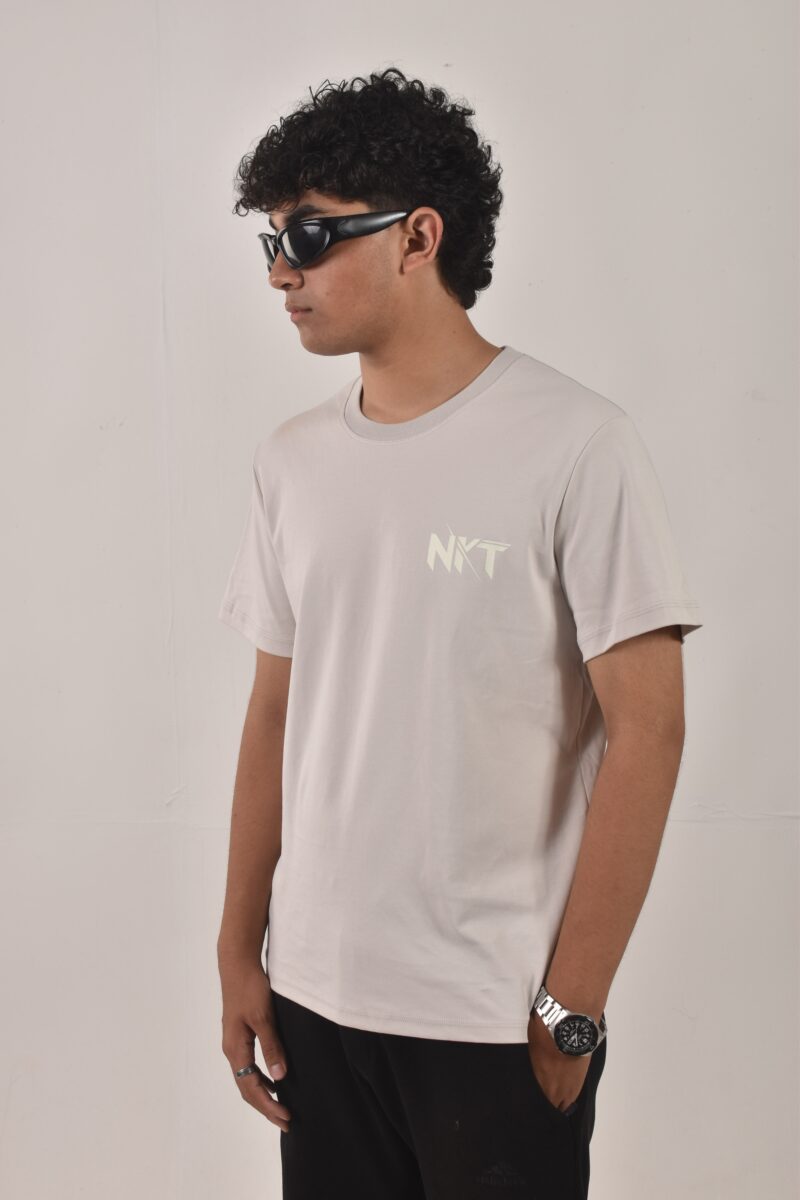 Light Grey Glow in the dark T-Shirt Chest Logo - Image 4