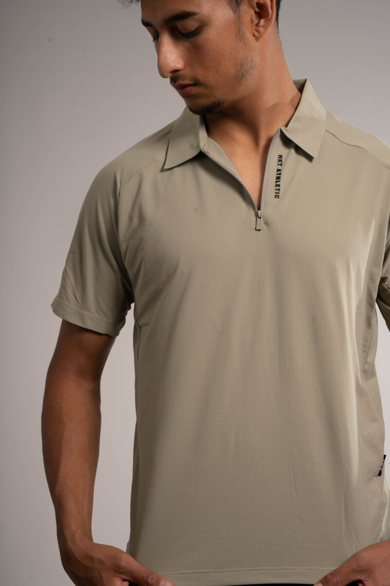 Light Green Short-sleeve Athletic Polo Shirt - Image 3