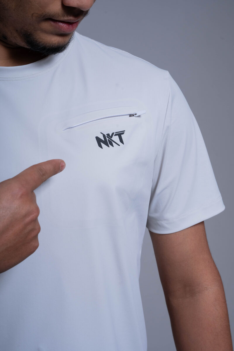 Cream Sporty Regular Fit Round Neck T-shirt - Image 3