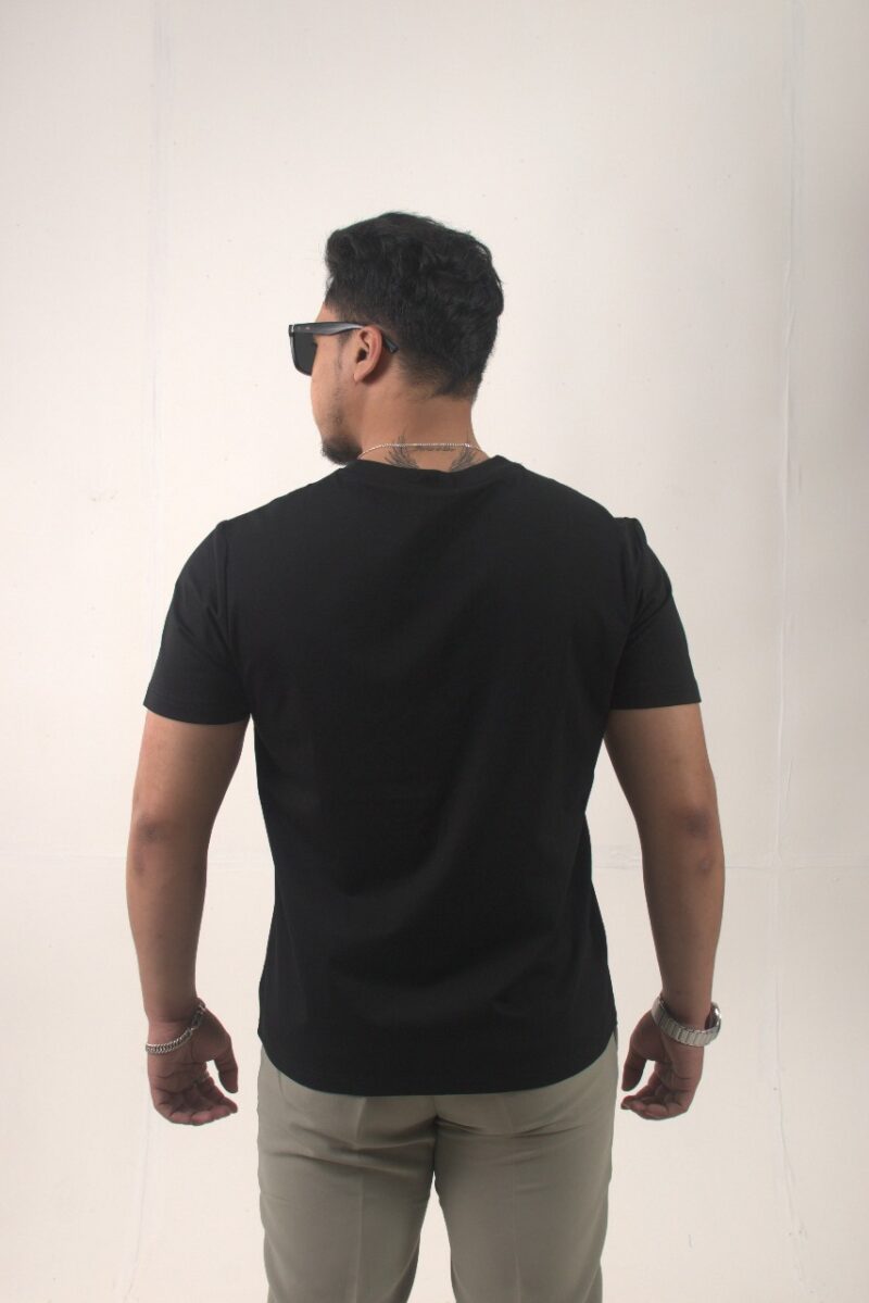 Round Neck Regular-fit Black Crew Neck T-shirt - Image 2