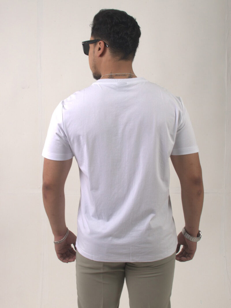 Round Neck Regular-fit White Crew Neck T-shirt - Image 3