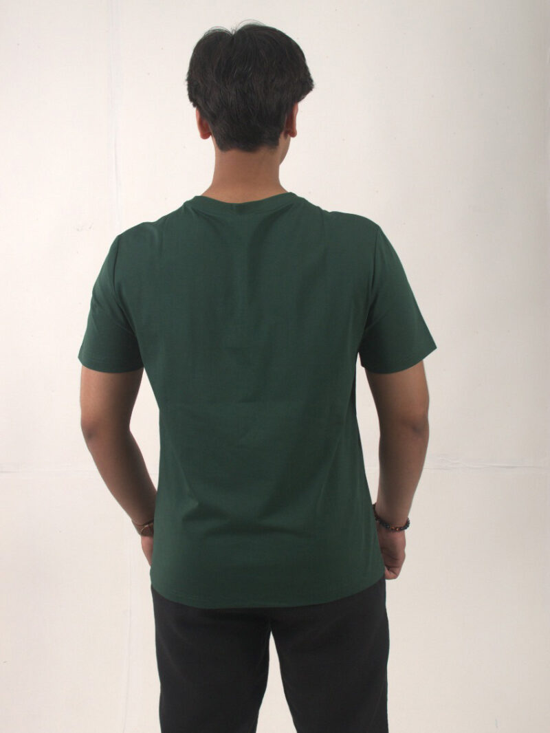 Round Neck Regular-fit Green Crew Neck T-shirt - Image 4