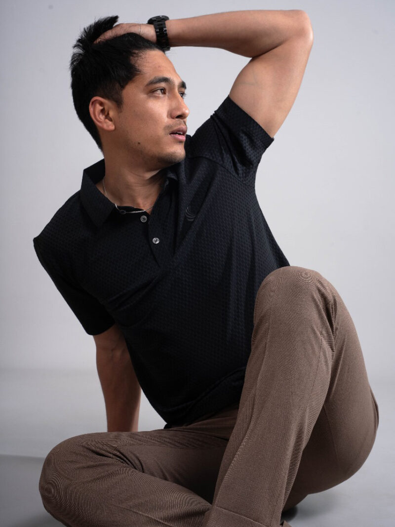 Black Wrinkle Free Polo T-Shirt - Image 3