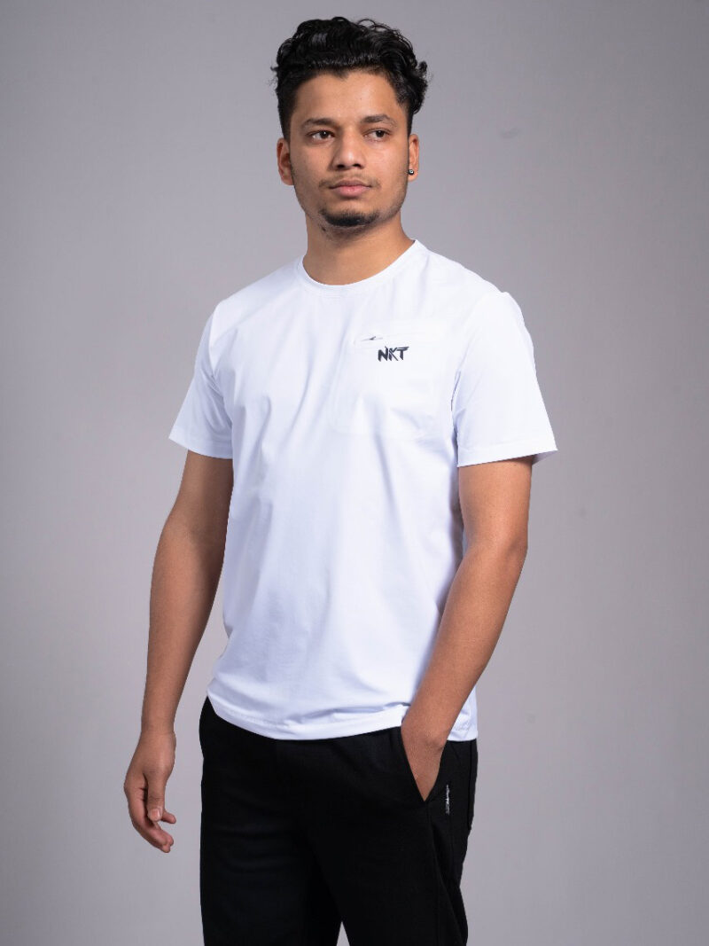 Black Sporty Regular Fit Round Neck T-shirt - Image 6