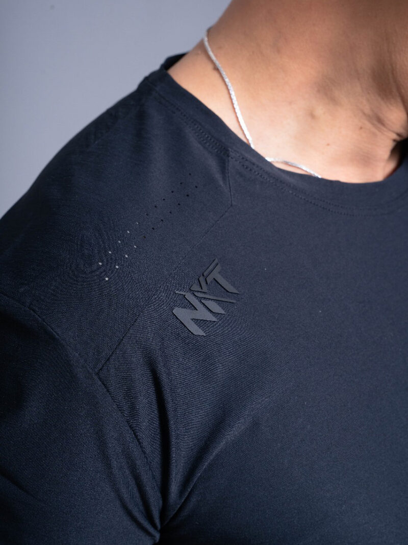 Black Regular Fit Round Neck Sports T-shirt - Image 2