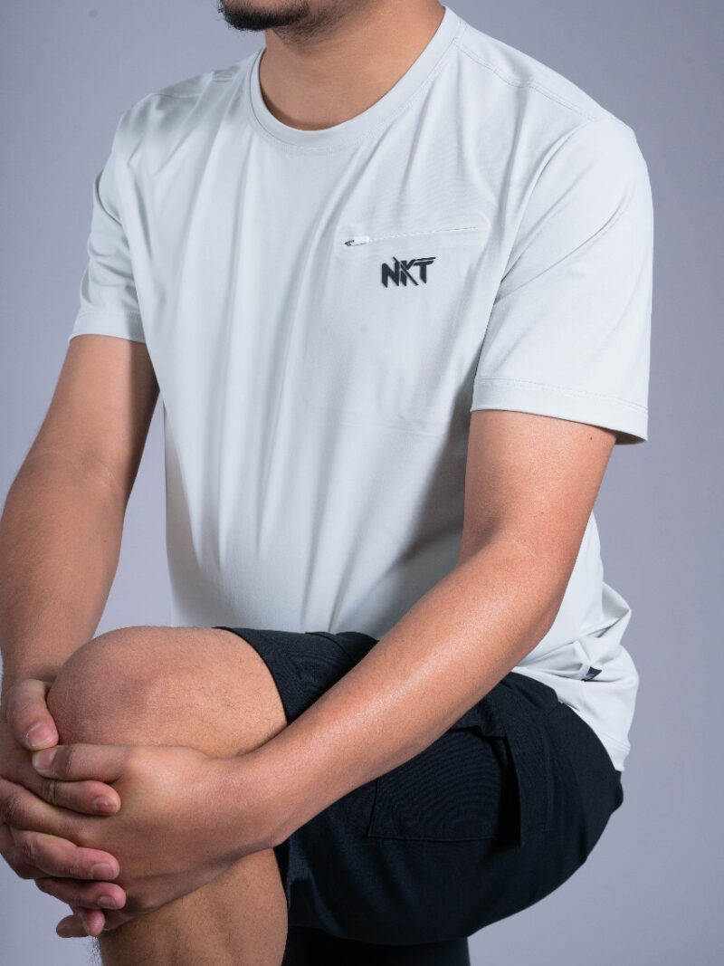 Light Green Sporty Regular Fit Round Neck T-shirt - Image 2
