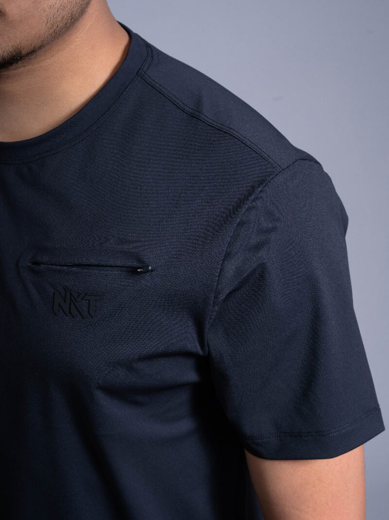 Black Sporty Regular Fit Round Neck T-shirt - Image 2