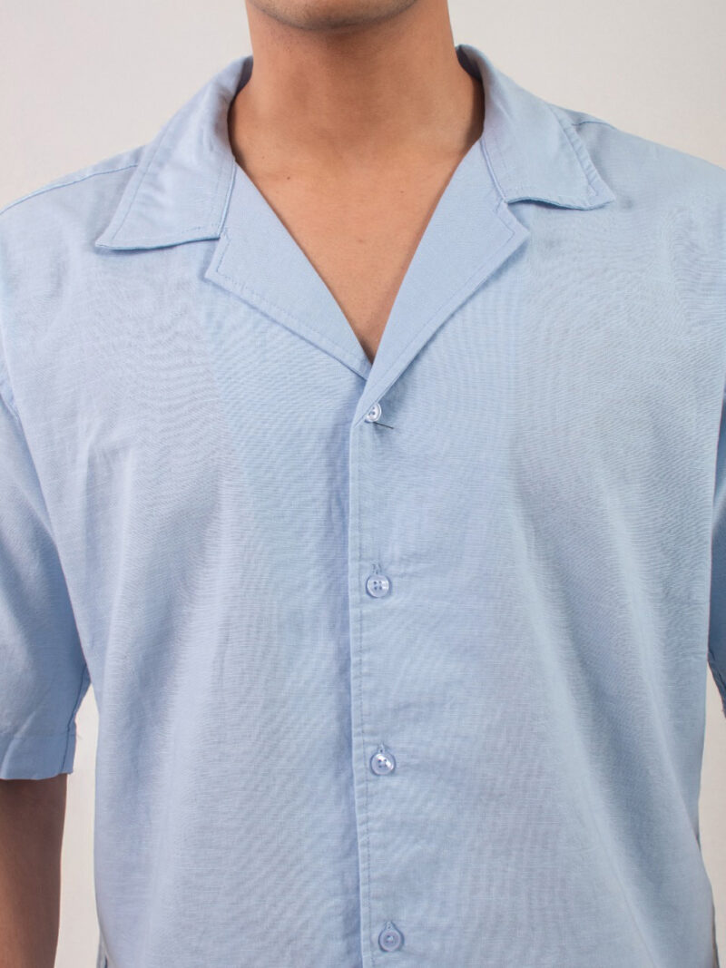 Sky Blue Short-sleeve shirt summer shirt - Image 2