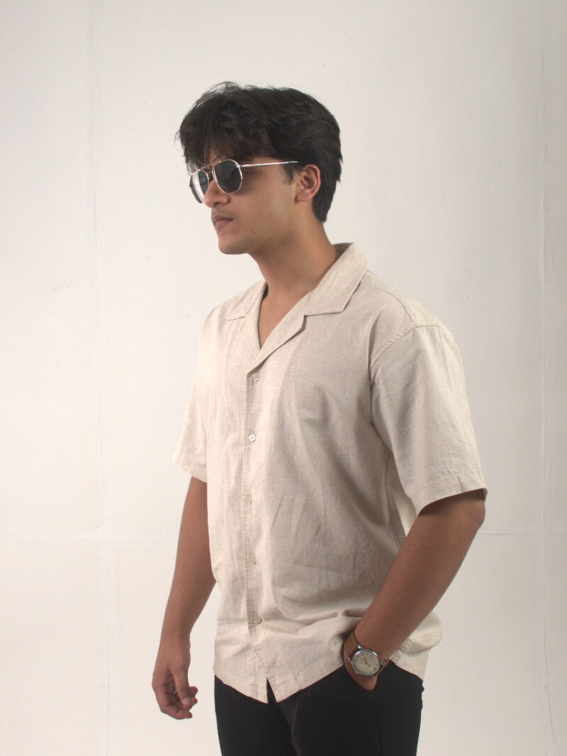 Cream Short-sleeve summer shirt - Image 3