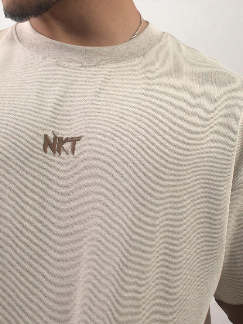 Cream Round Neck T-Shirt - Image 2