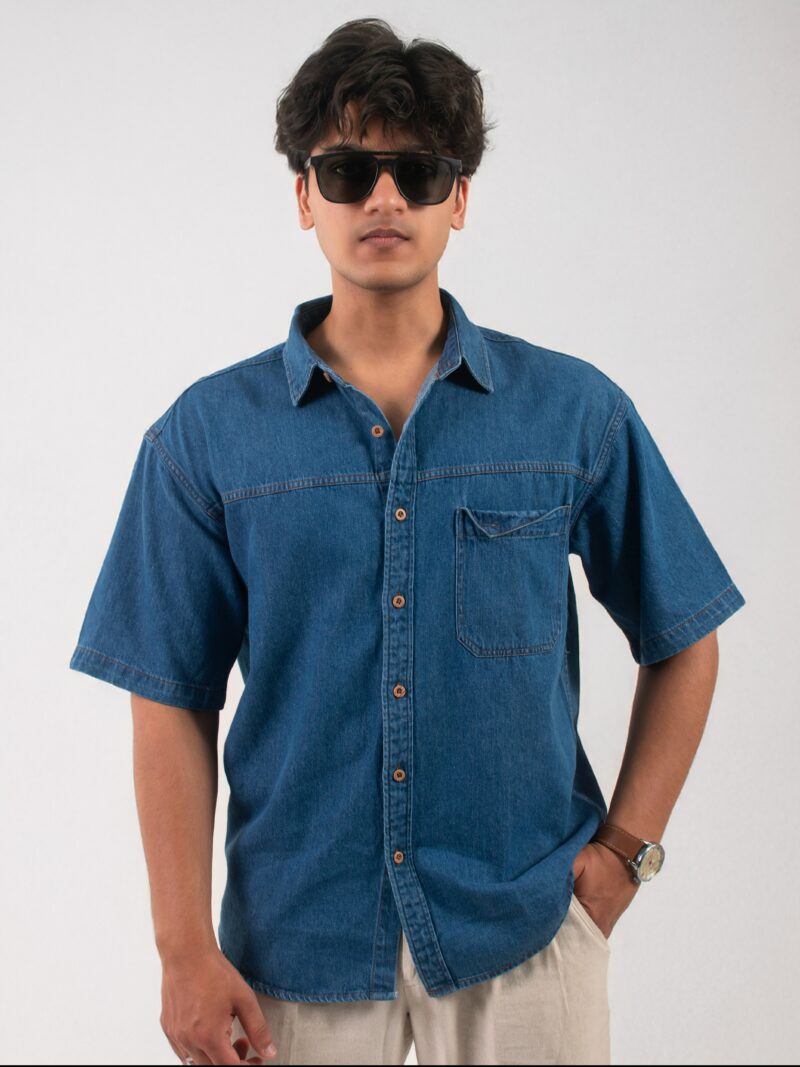Cotton denim shirt men