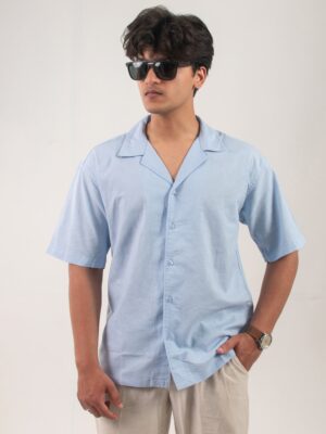 Sky Blue Short-sleeve shirt summer shirt