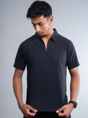 Black Athletic Polo Shirt