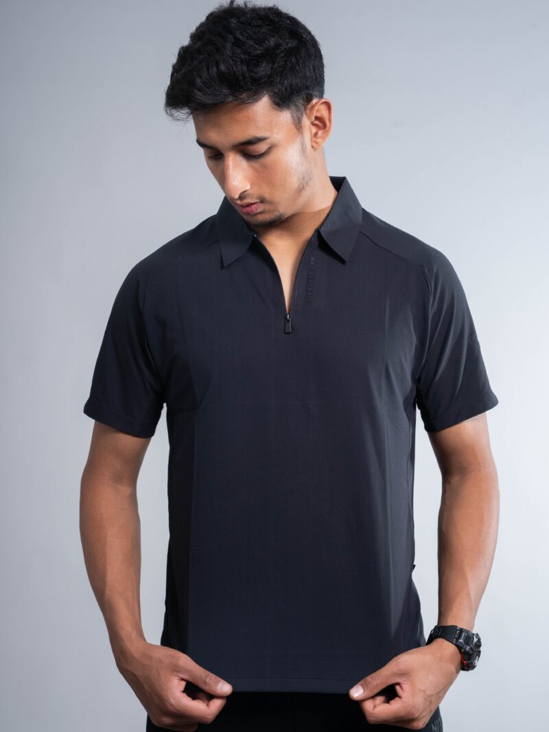 Black Athletic Polo Shirt