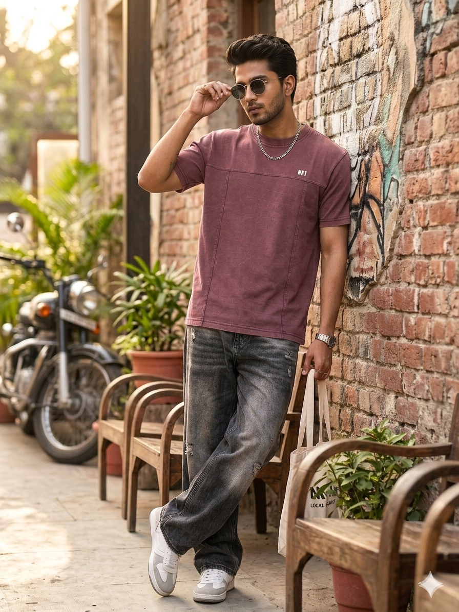 Vintage Rose Brown wash T-shirts - Image 2