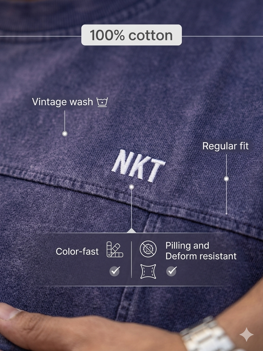 Vintage Washed Indigo Purple T-shirts - Image 3