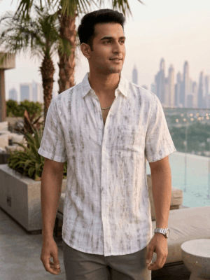 Shaded Linen Half Shirt