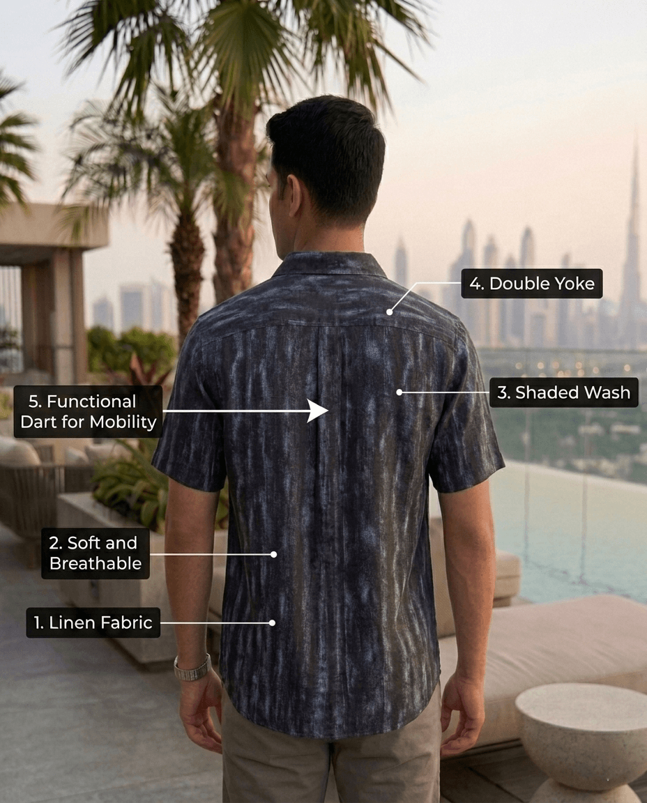 Shaded Linen Half Shirt - Image 3