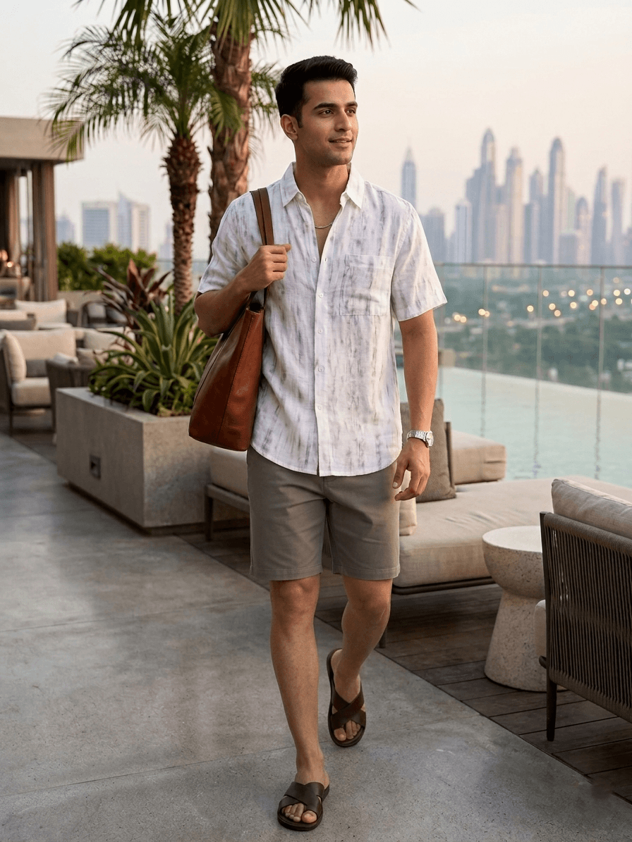 Shaded Linen Half Shirt - Image 5
