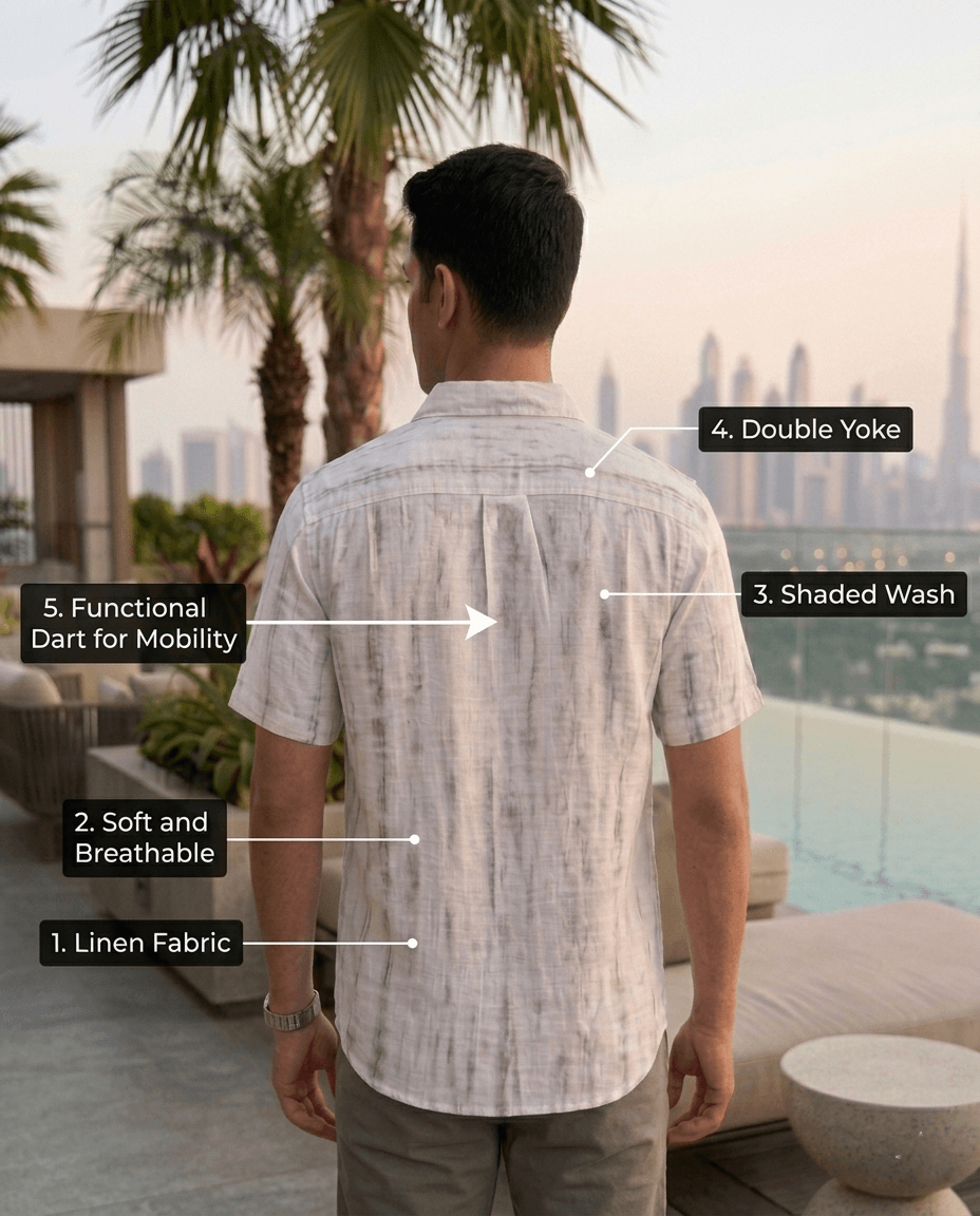 Shaded Linen Half Shirt - Image 4