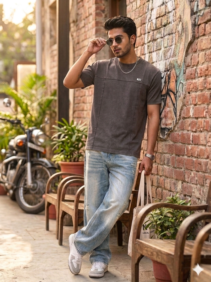 Vintage Washed Ash Brown T-Shirt